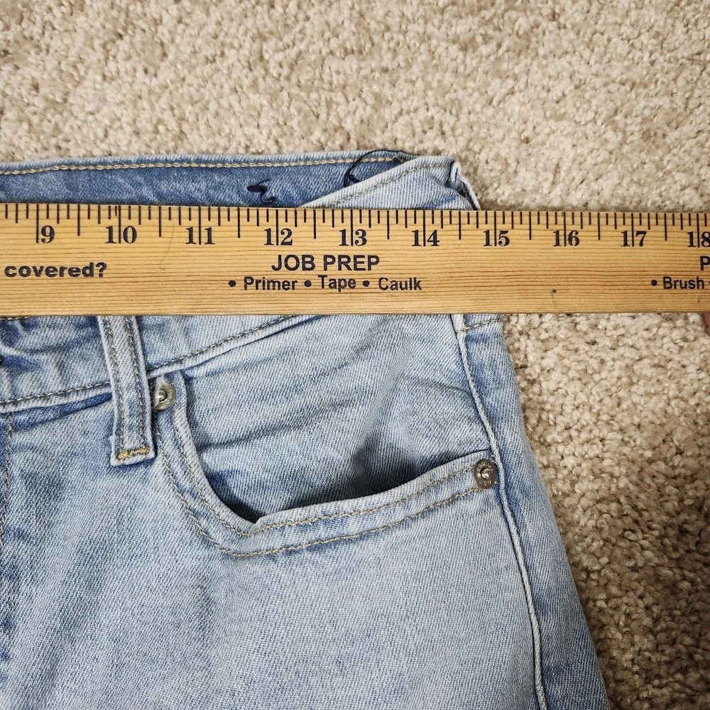 GAP Denim High Rise Wide Leg Crop Jeans 10/30R Light Wash Raw Hem Frayed‎ Edge